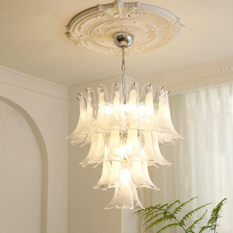 Celiian Chandelier Murano Glass Petals Vintage