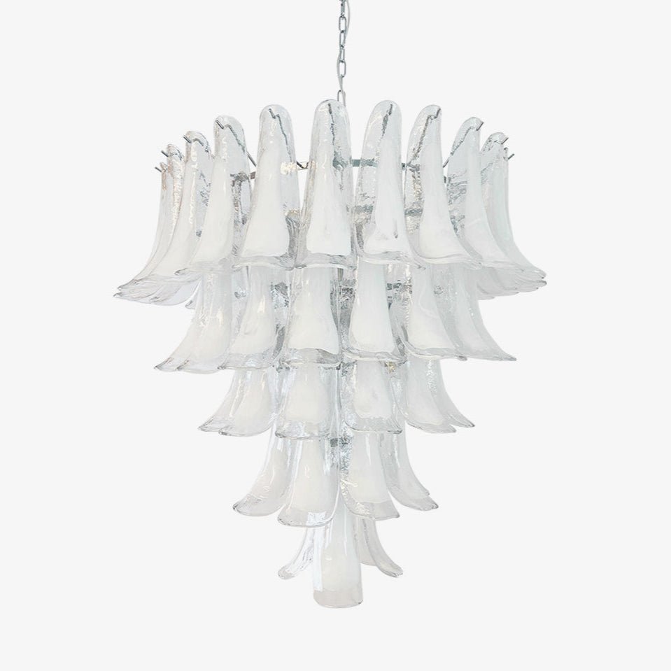 Eiroian Chandelier Clear Murano Glass Petal Vintage