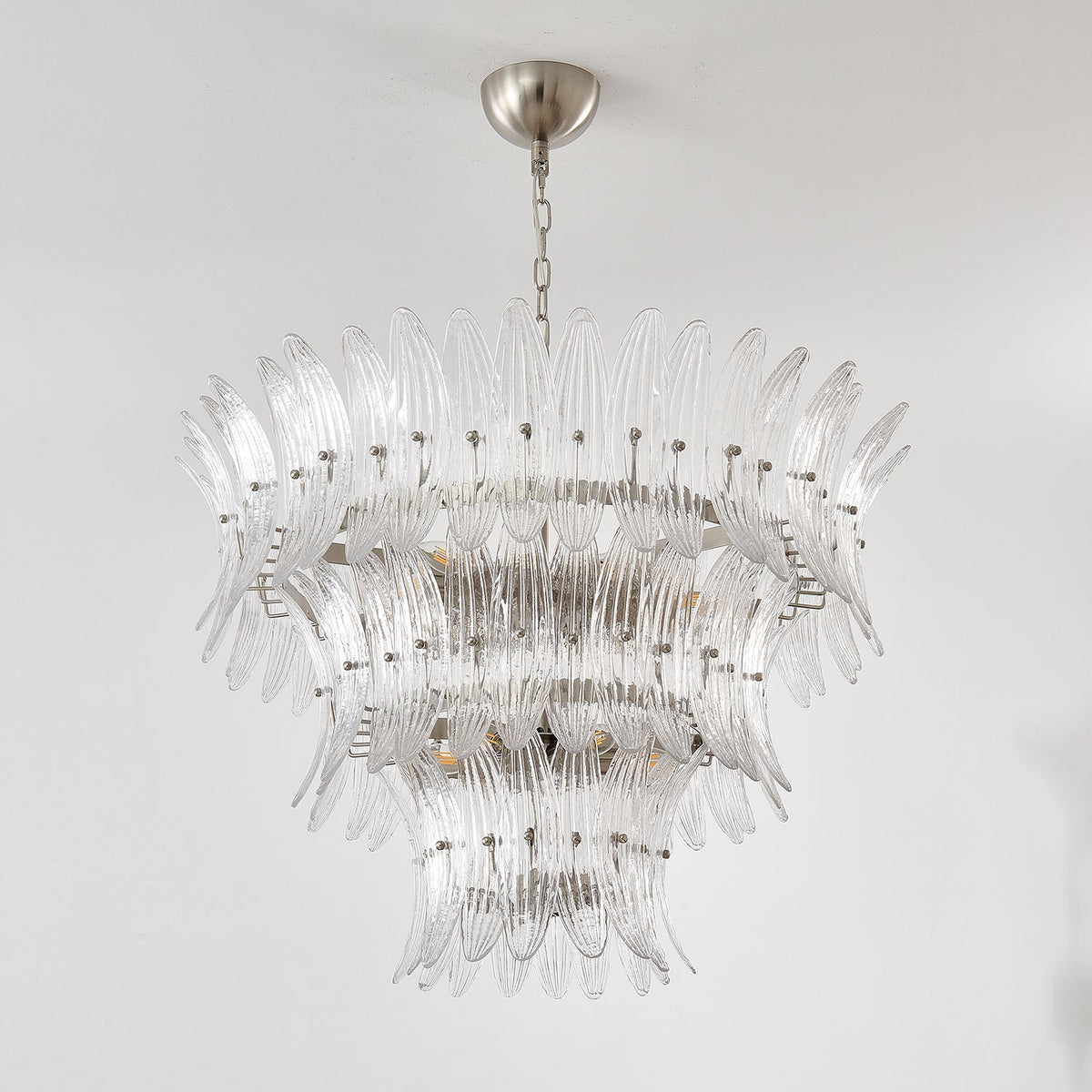 Eirerian Chandelier Murano Glass Palmette Leaf Tiered