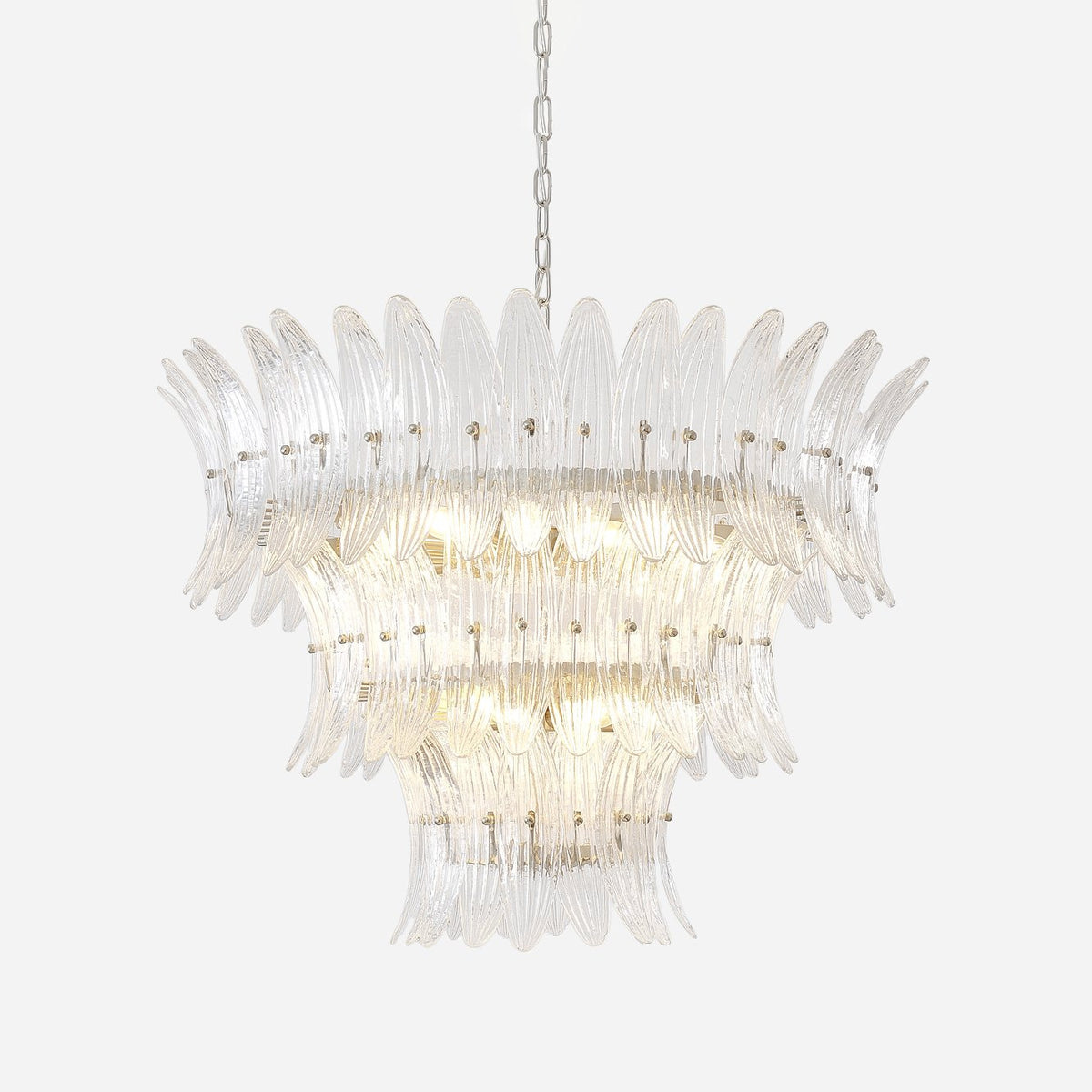 Eirerian Chandelier Murano Glass Palmette Leaf Tiered