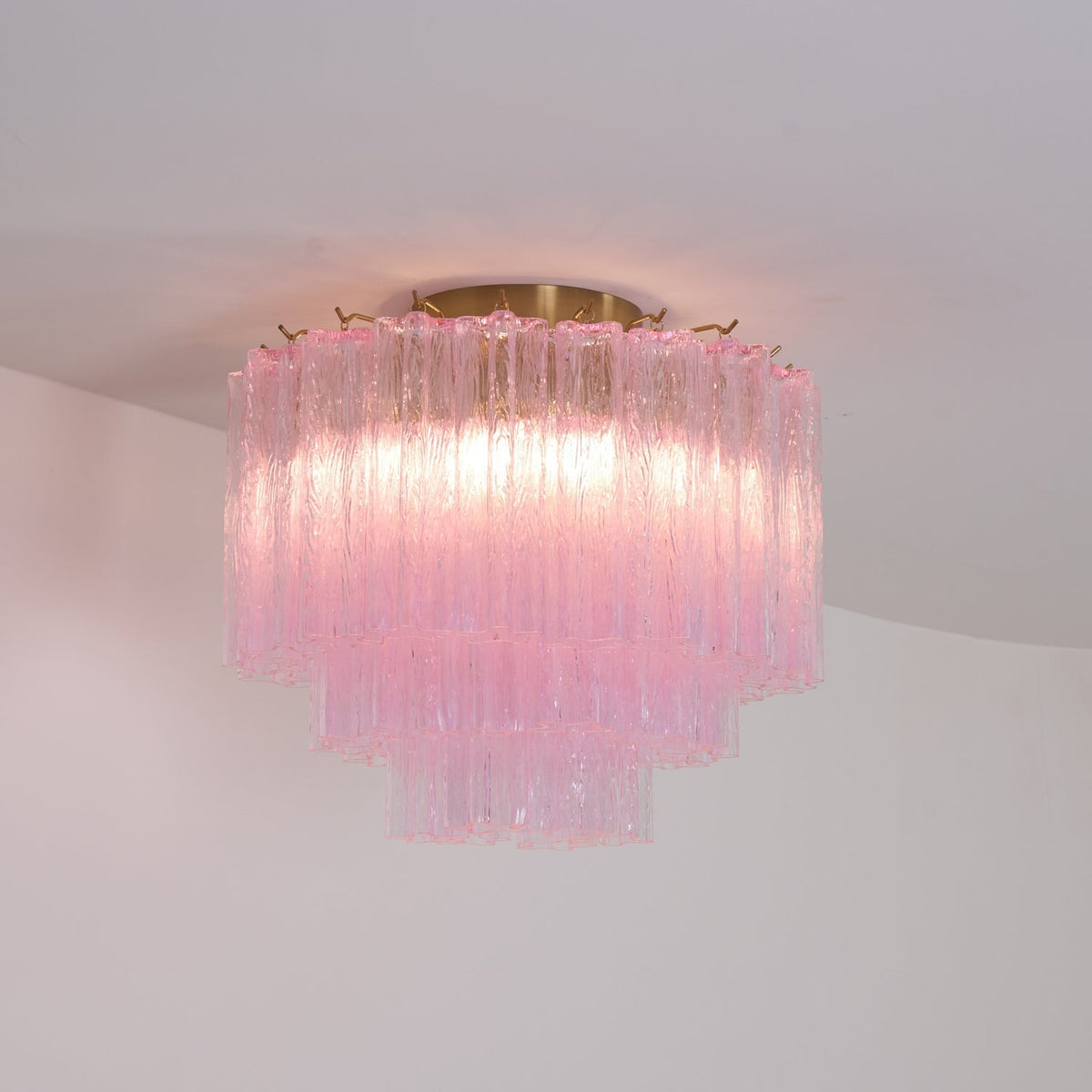 Veliaine Ceiling Lamp Murano Pink Glass Vintage