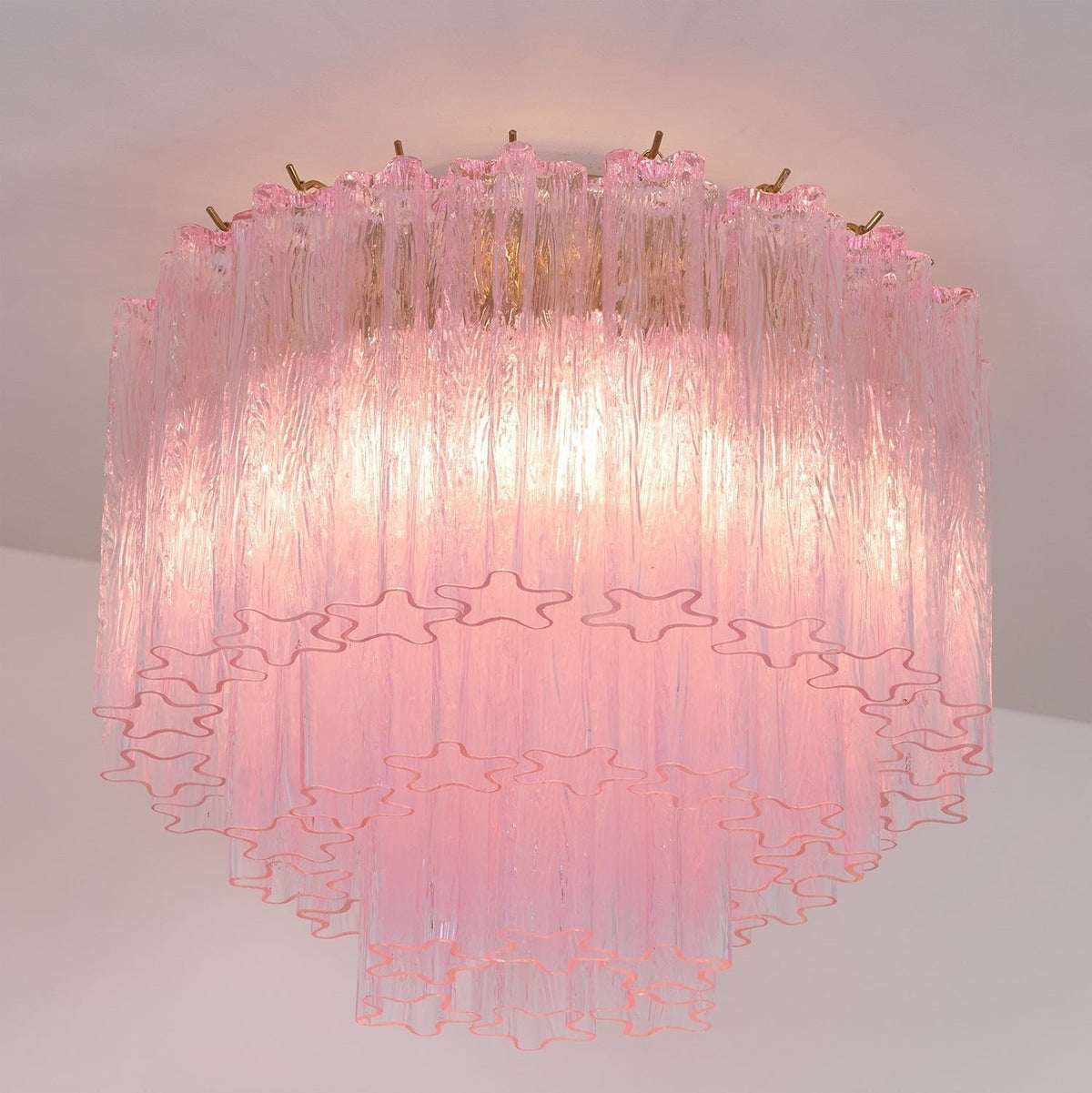 Veliaine Ceiling Lamp Murano Pink Glass Vintage