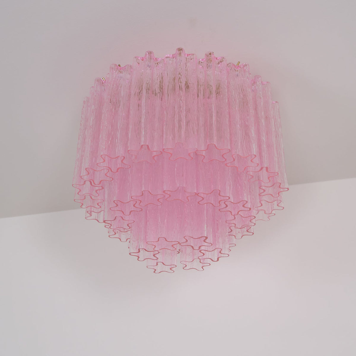 Veliaine Ceiling Lamp Murano Pink Glass Vintage