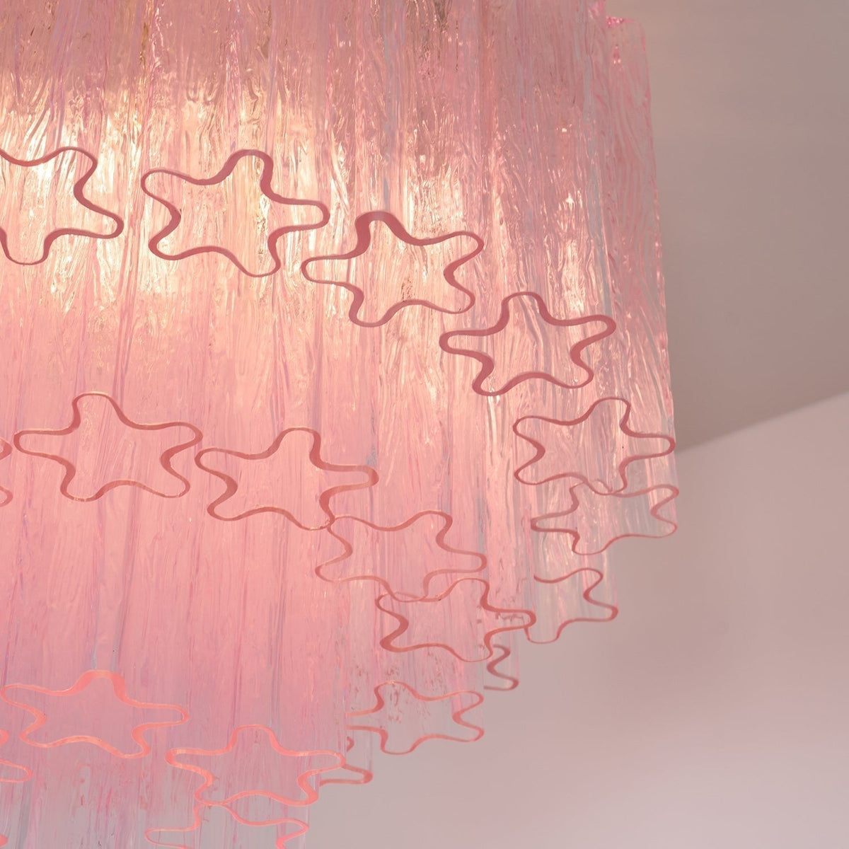 Veliaine Ceiling Lamp Murano Pink Glass Vintage