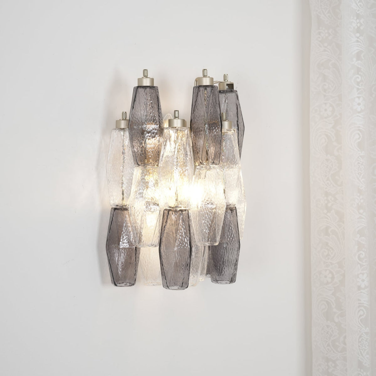 Eiruaria Wall Lamp Rhombus Glass Tiered Contemporary