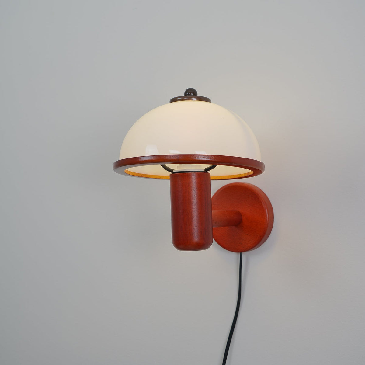Rinerise Wall Lamp Mushroom Wood Oak