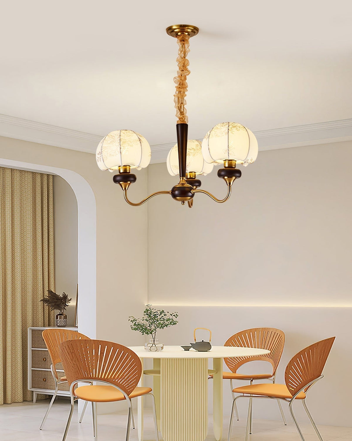 Orchid Vintage Fabric Chandelier