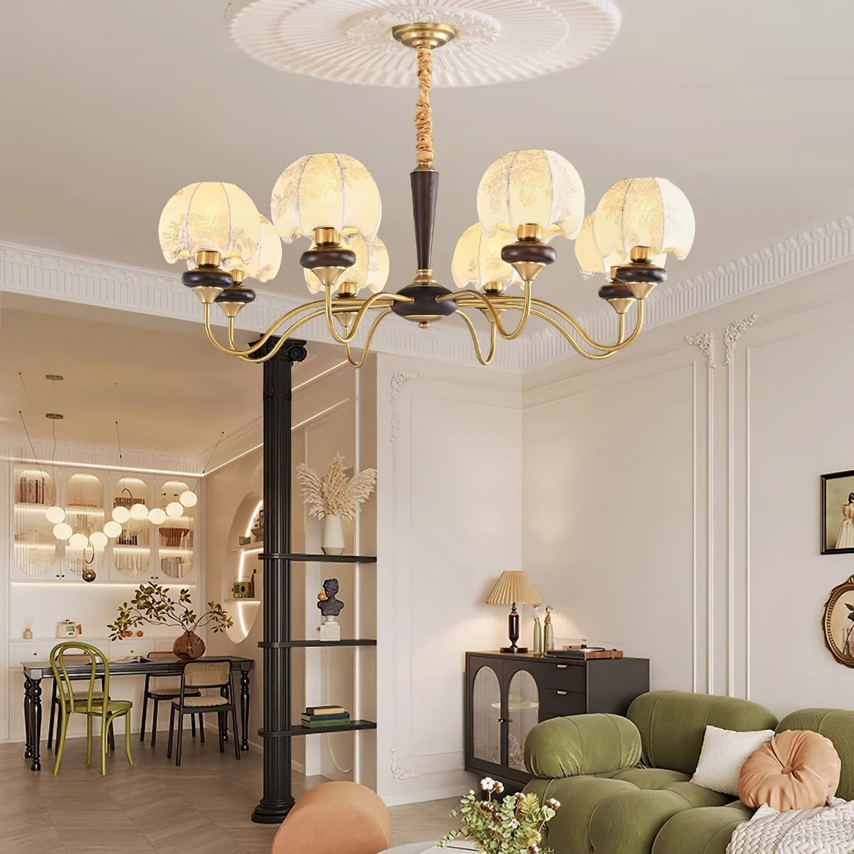 Orchid Vintage Fabric Chandelier