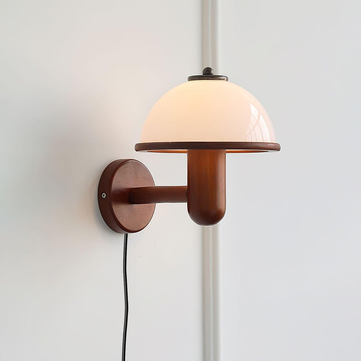 Rinerise Wall Lamp Mushroom Wood Oak