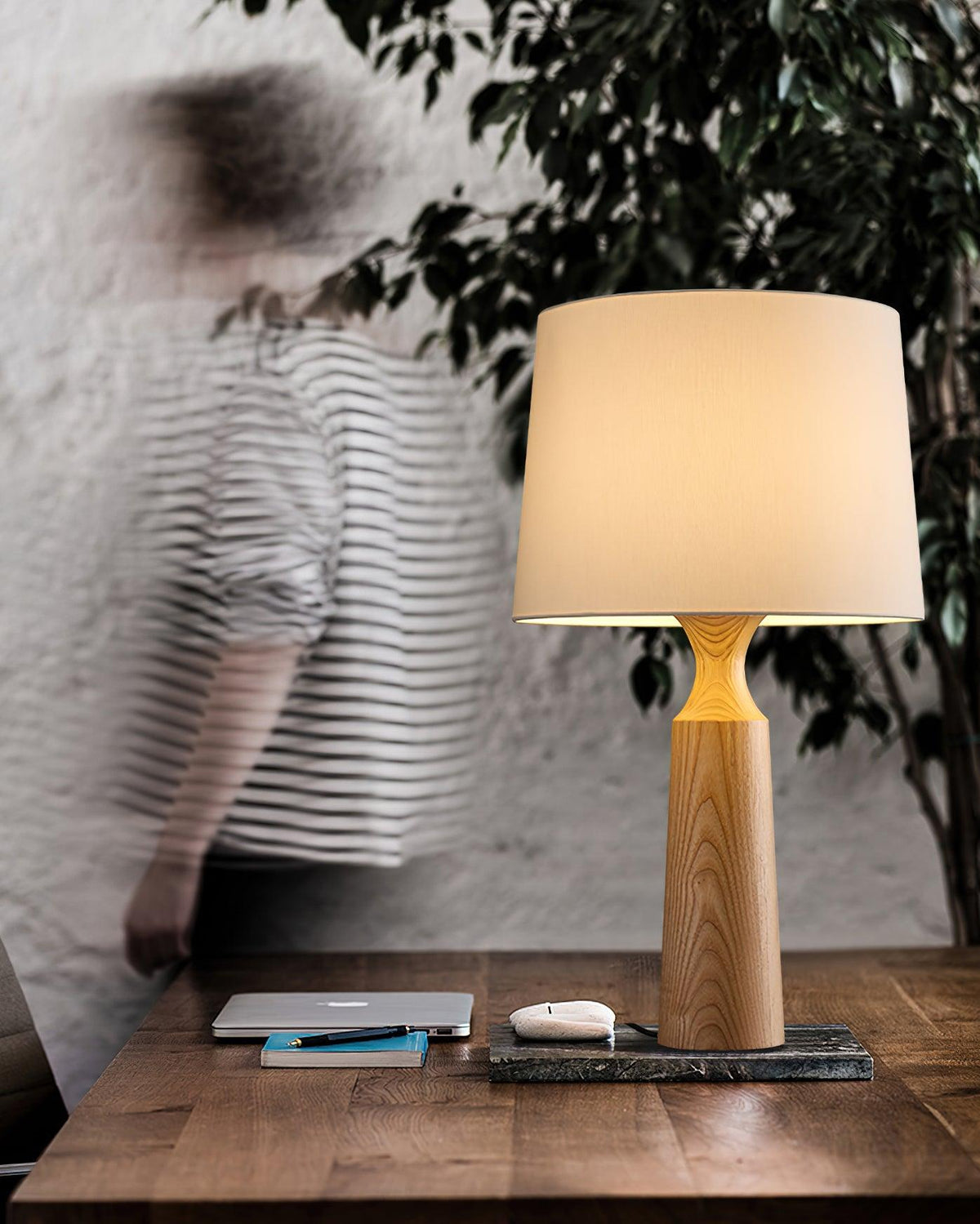 Harry Contemporary Wood Table Lamp