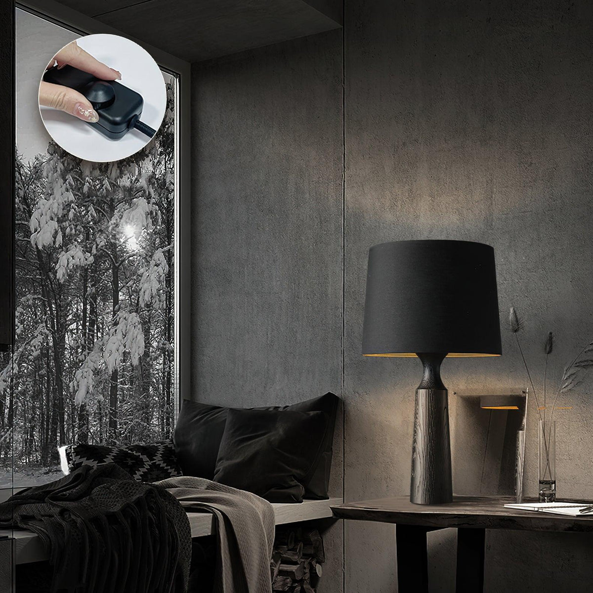 Harry Contemporary Wood Table Lamp
