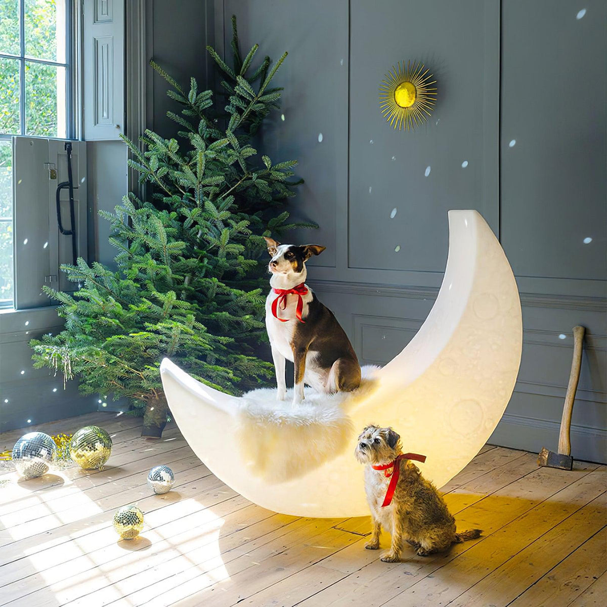 Zetheor Crescent Moon Resin Floor Lamp