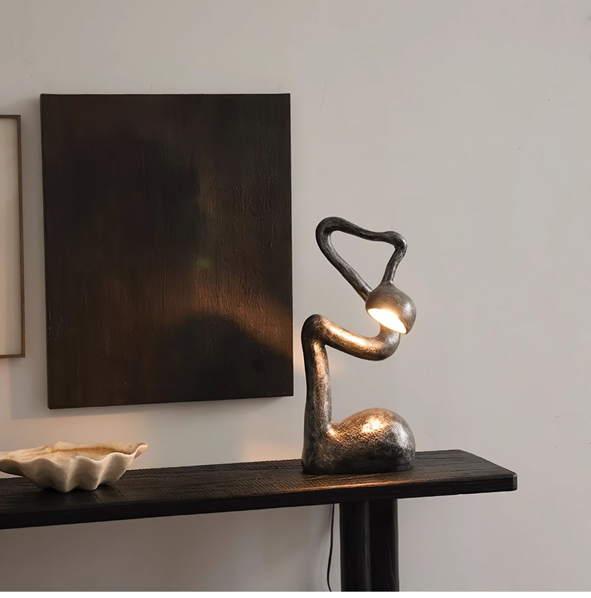 Twist  Black Sculptural Table Lamp