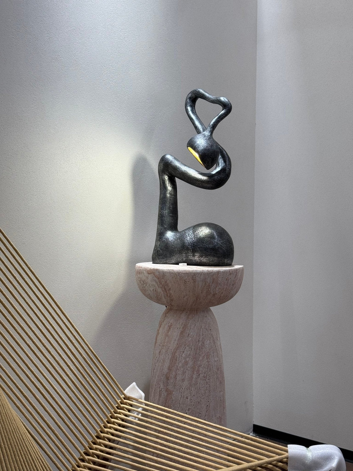 Twist  Black Sculptural Table Lamp
