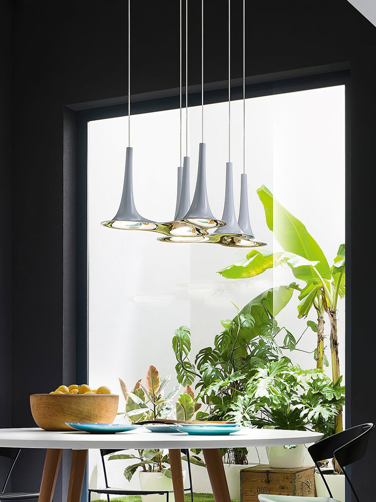 Rominex Pendant Lamp Acrylic Trumpet Shape Contemporary