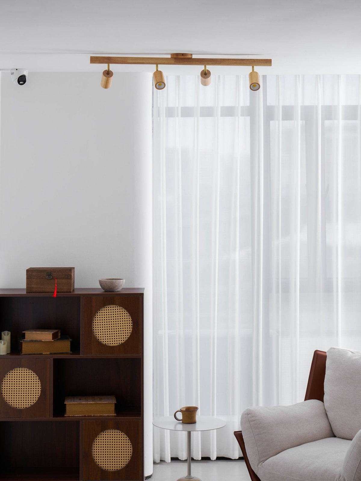 Dako Wood Beam Spotlight Flush Mount Ceiling Light