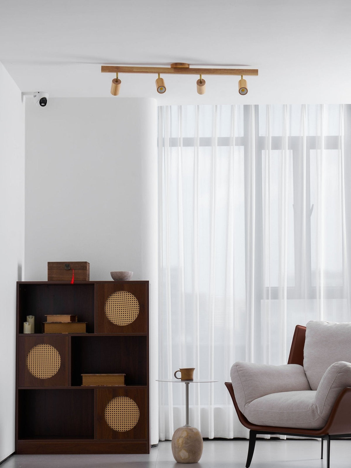 Dako Wood Beam Spotlight Flush Mount Ceiling Light