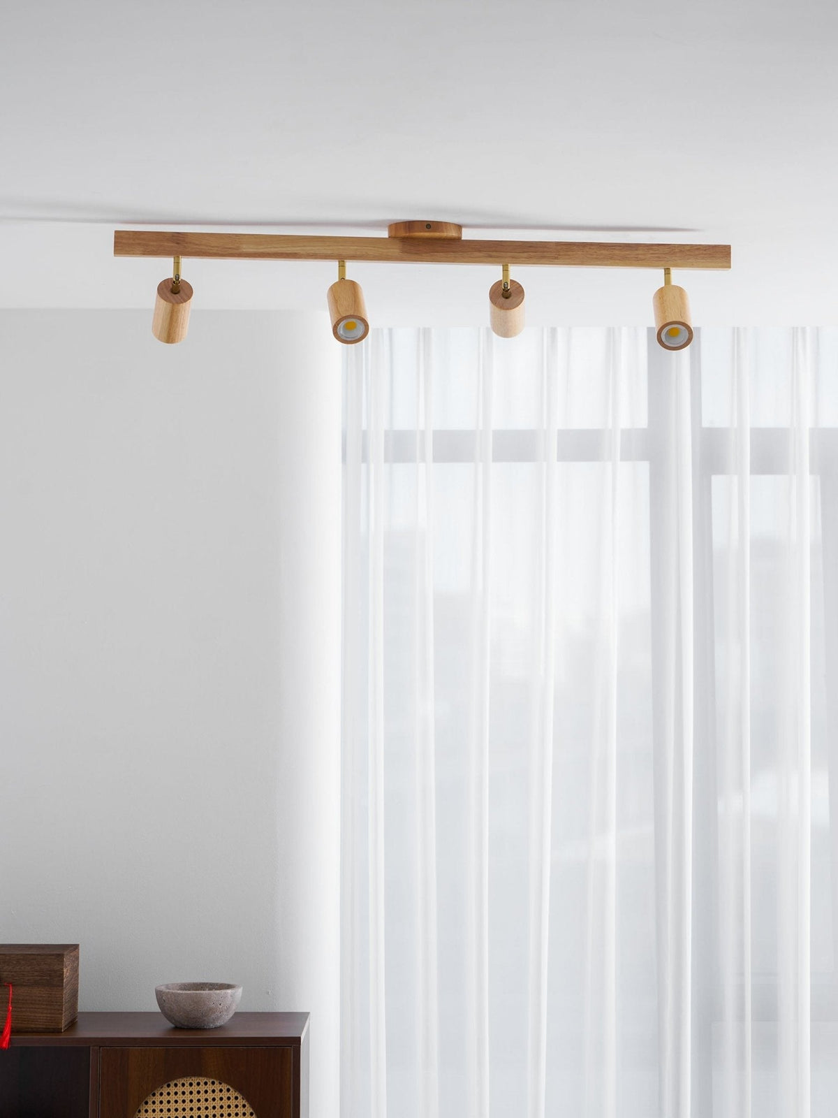 Dako Wood Beam Spotlight Flush Mount Ceiling Light