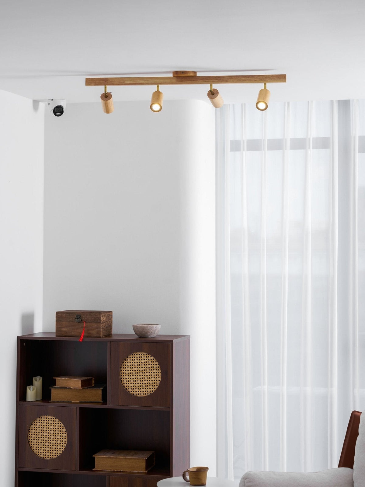 Dako Wood Beam Spotlight Flush Mount Ceiling Light