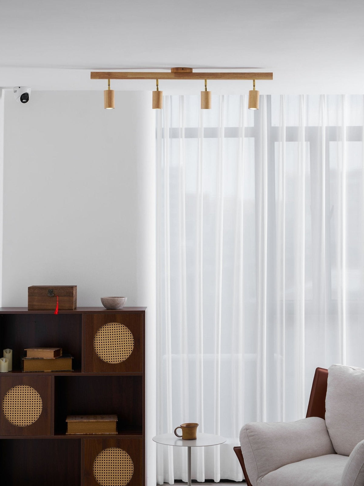 Dako Wood Beam Spotlight Flush Mount Ceiling Light