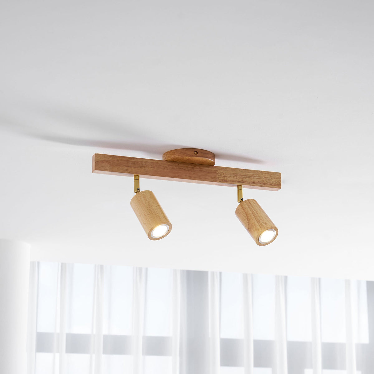 Dako Wood Beam Spotlight Flush Mount Ceiling Light