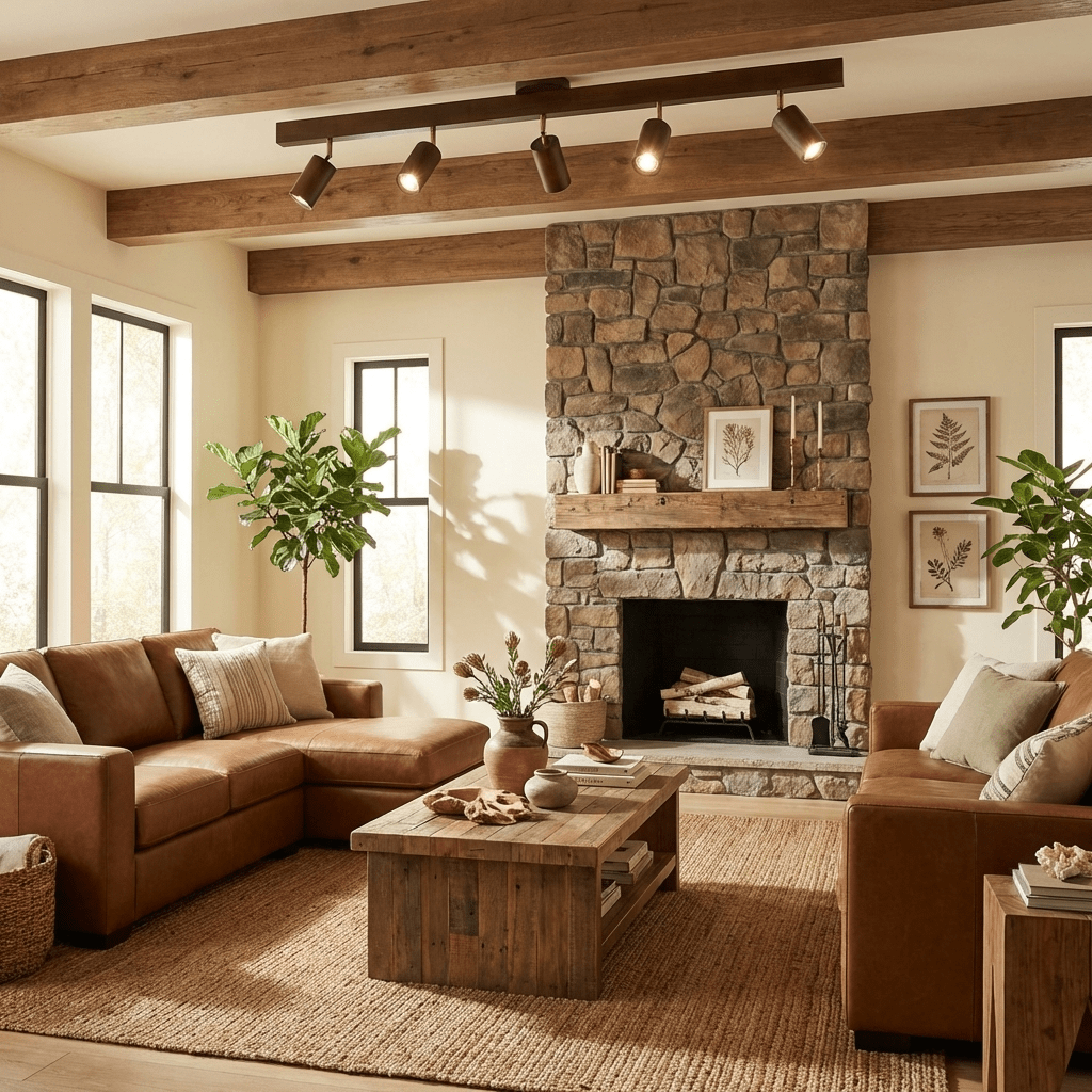 Dako Wood Beam Spotlight Flush Mount Ceiling Light