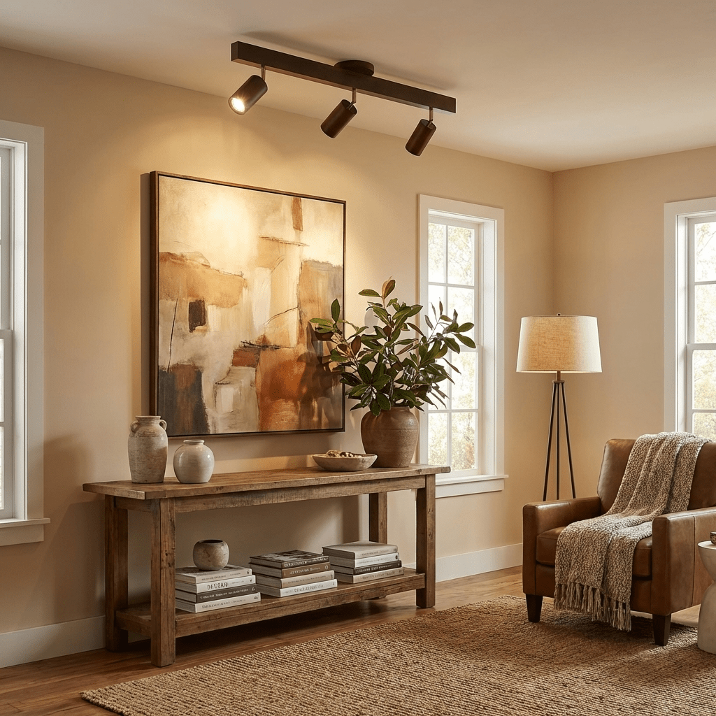 Dako Wood Beam Spotlight Flush Mount Ceiling Light