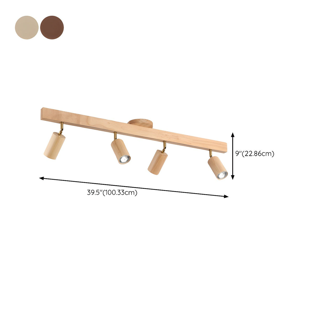 Dako Wood Beam Spotlight Flush Mount Ceiling Light