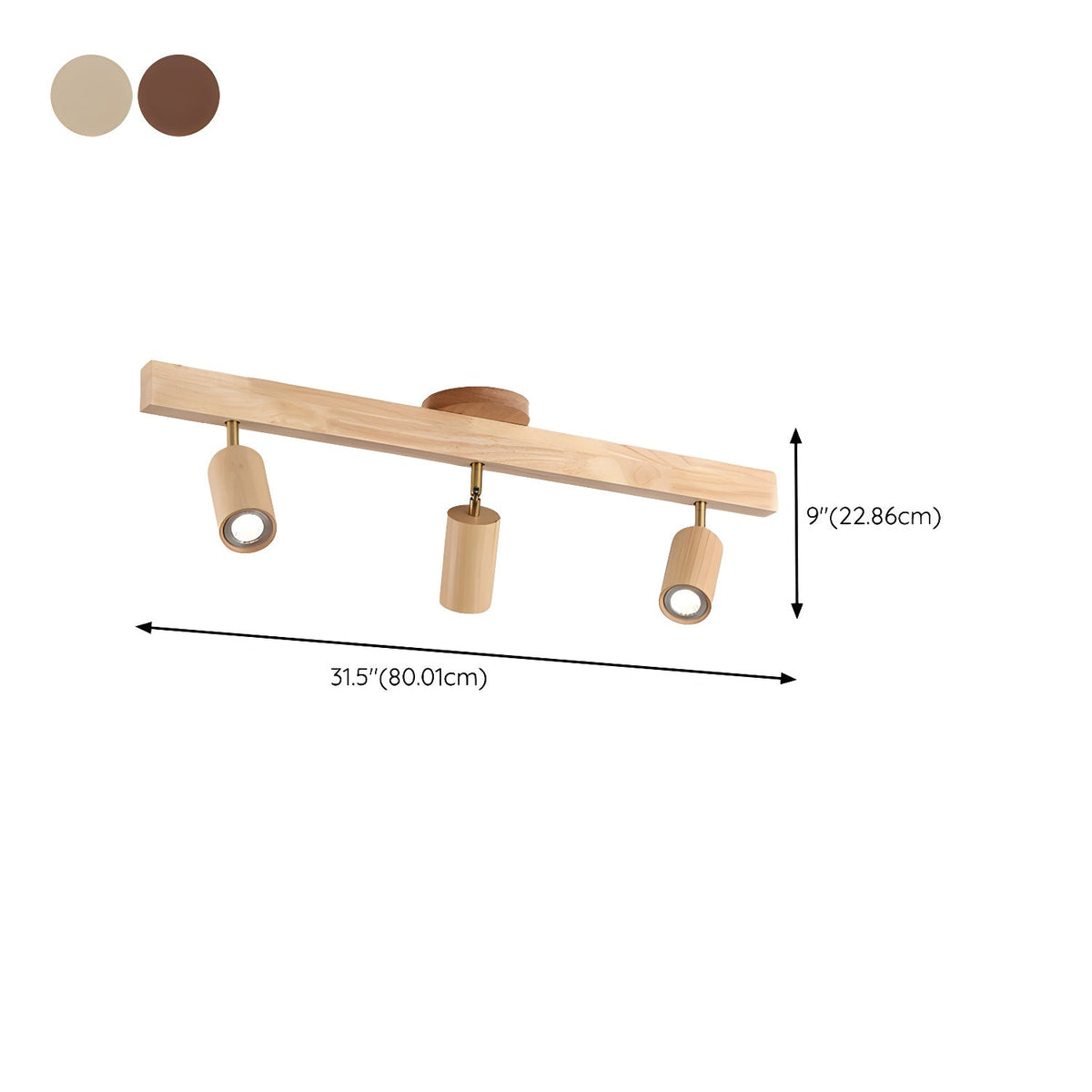 Dako Wood Beam Spotlight Flush Mount Ceiling Light