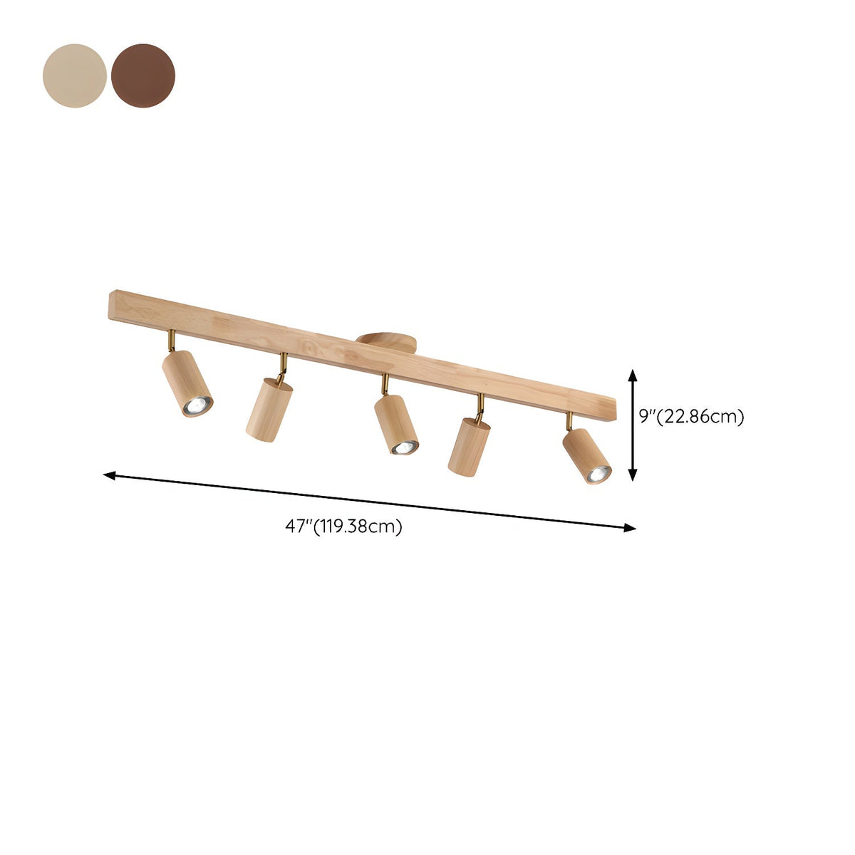 Dako Wood Beam Spotlight Flush Mount Ceiling Light