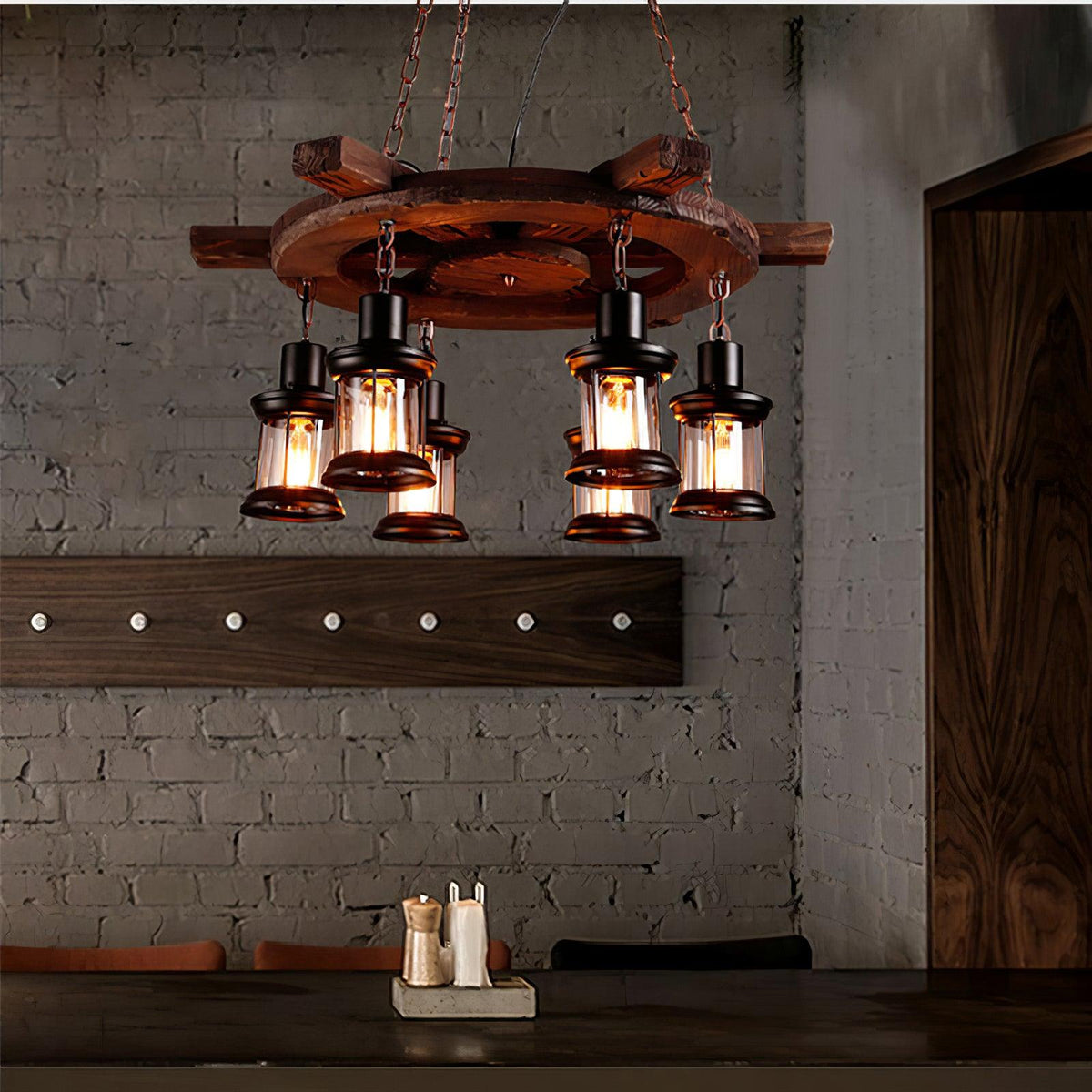 Aurzorir Vintage Wood Chandelier