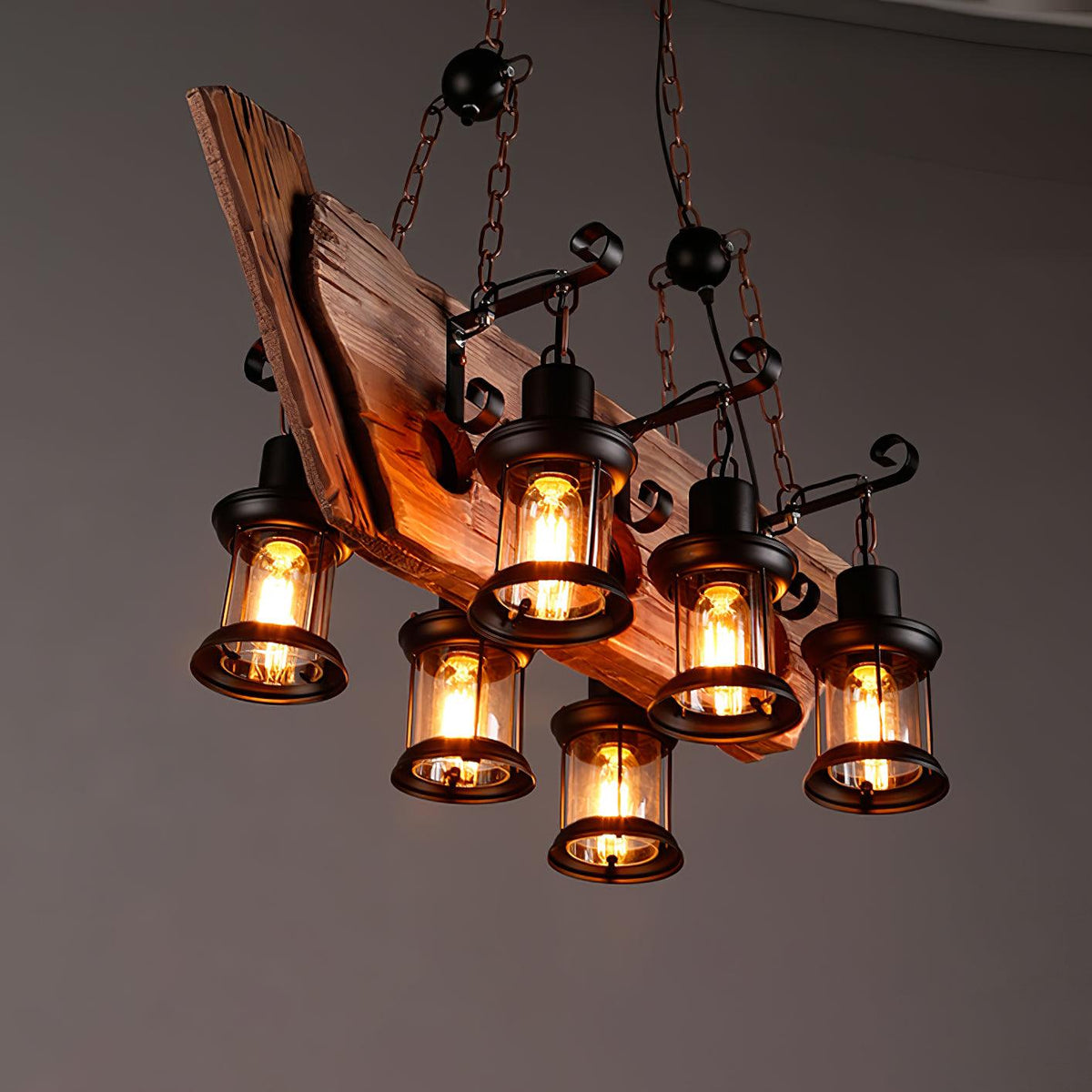 Aurzorir Vintage Wood Chandelier