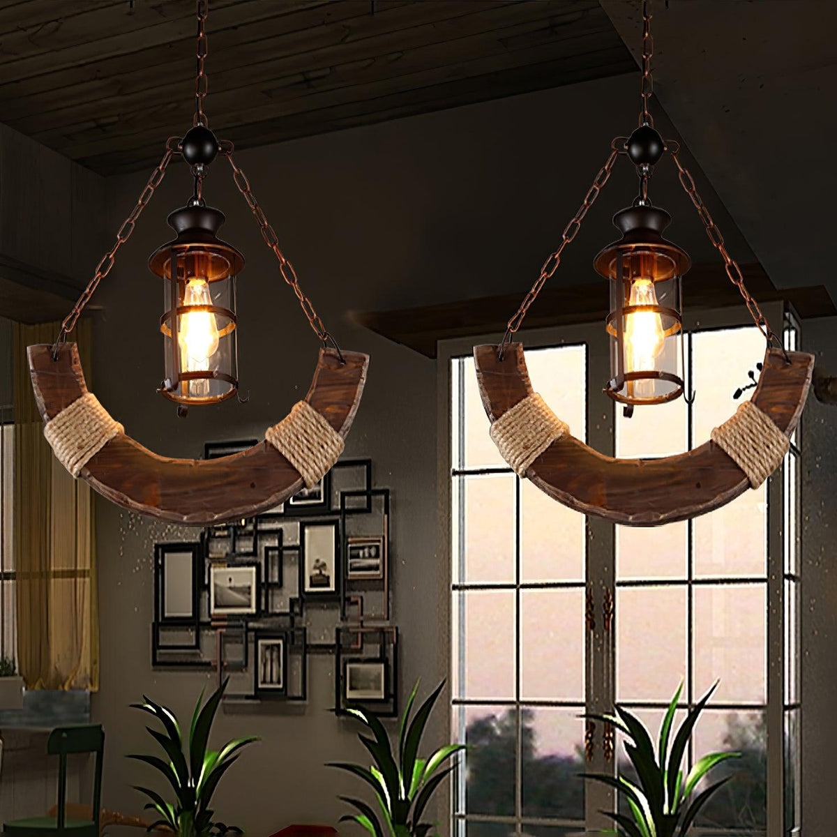 Aurzorir Vintage Wood Chandelier