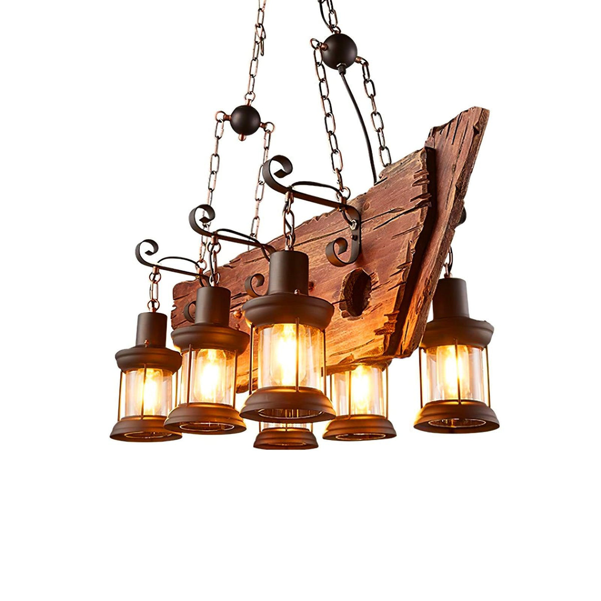 Aurzorir Vintage Wood Chandelier