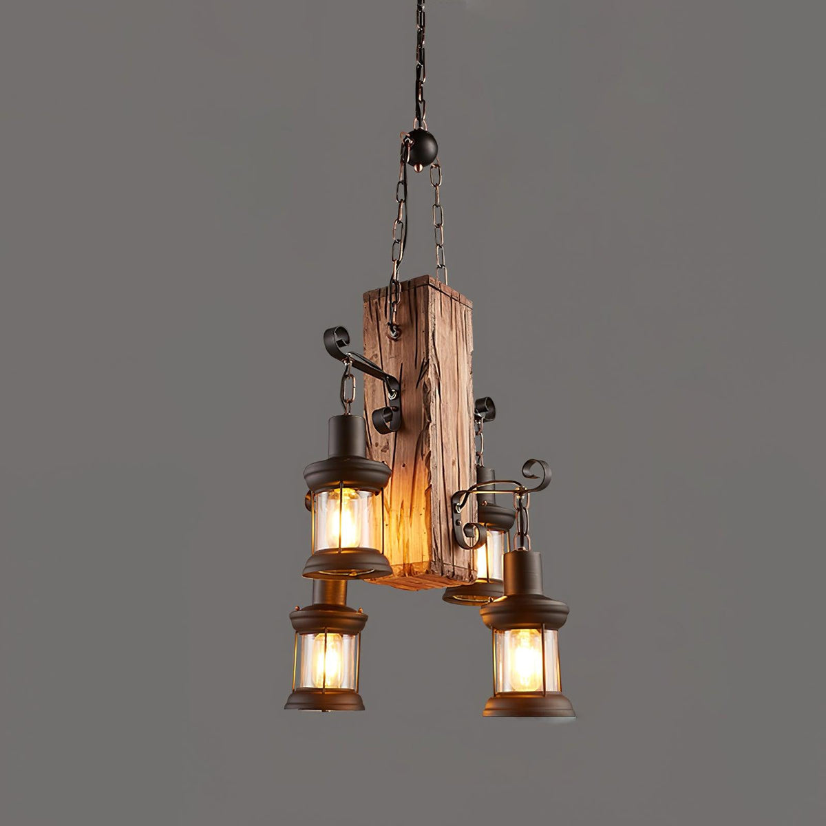 Aurzorir Vintage Wood Chandelier