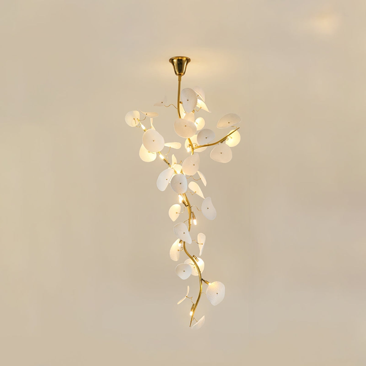 Orthair Branch Ceramic Brass Chandelier