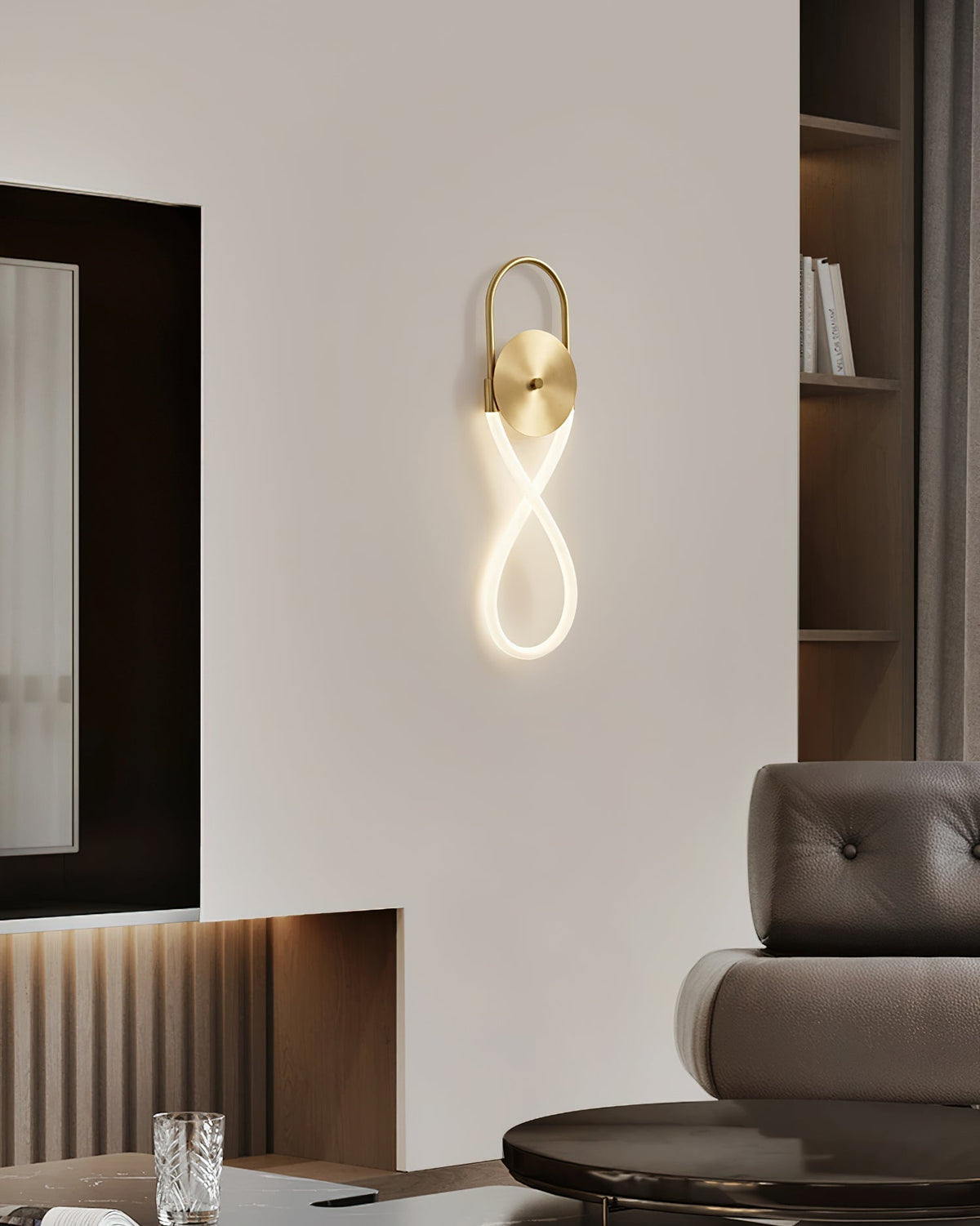 Ilirel Art Necklace Loop Brass Wall Lamp