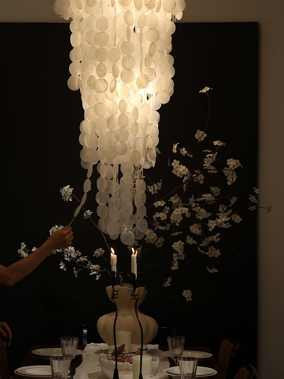 Eloryra Cascading Shell  Chandelier