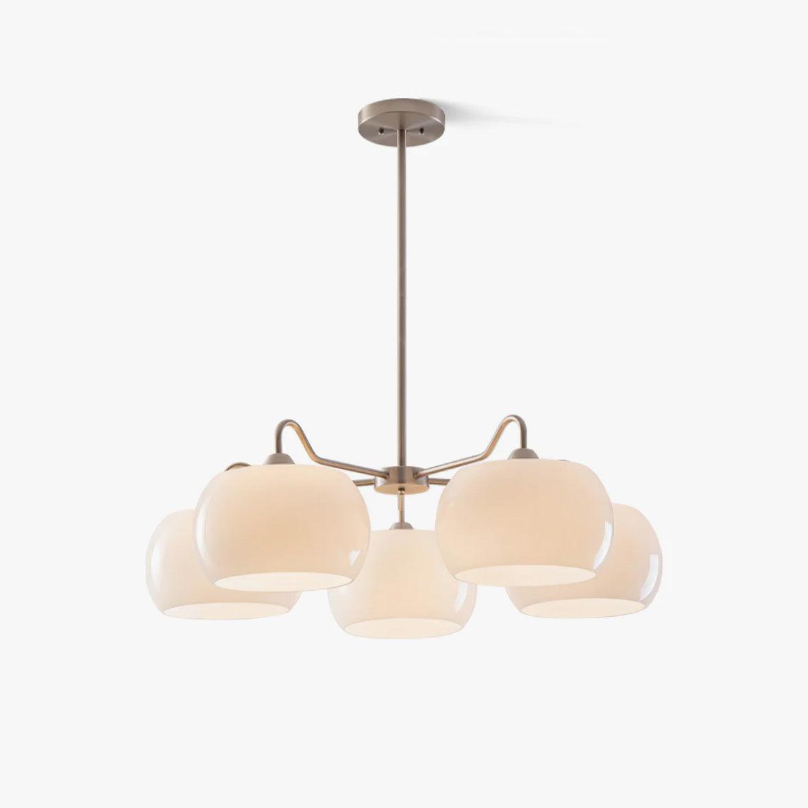 Kade Chandelier White Glass Persimmon Shape