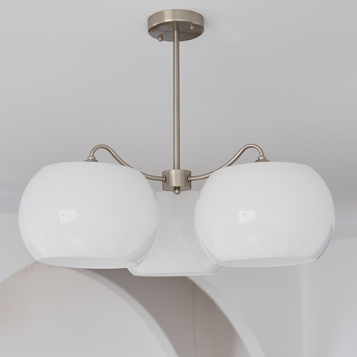 Kade Chandelier White Glass Persimmon Shape
