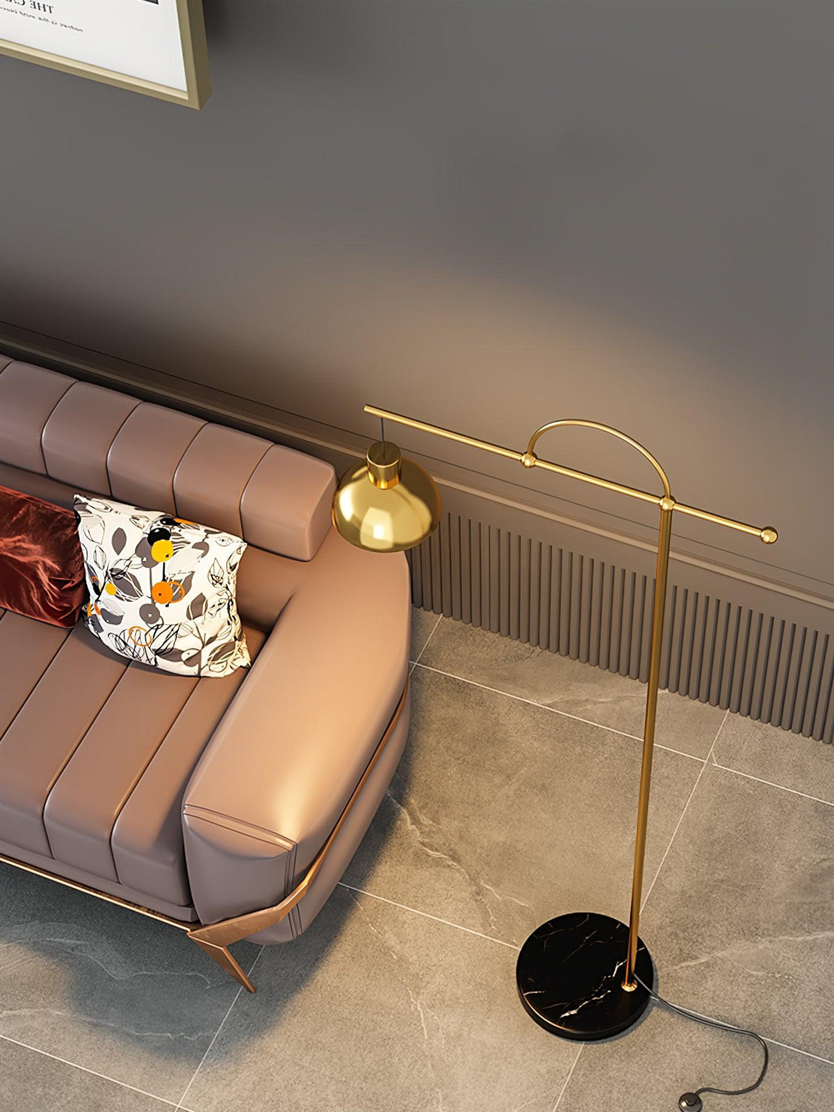 Usilil Art Deco Brass Floor Lamp
