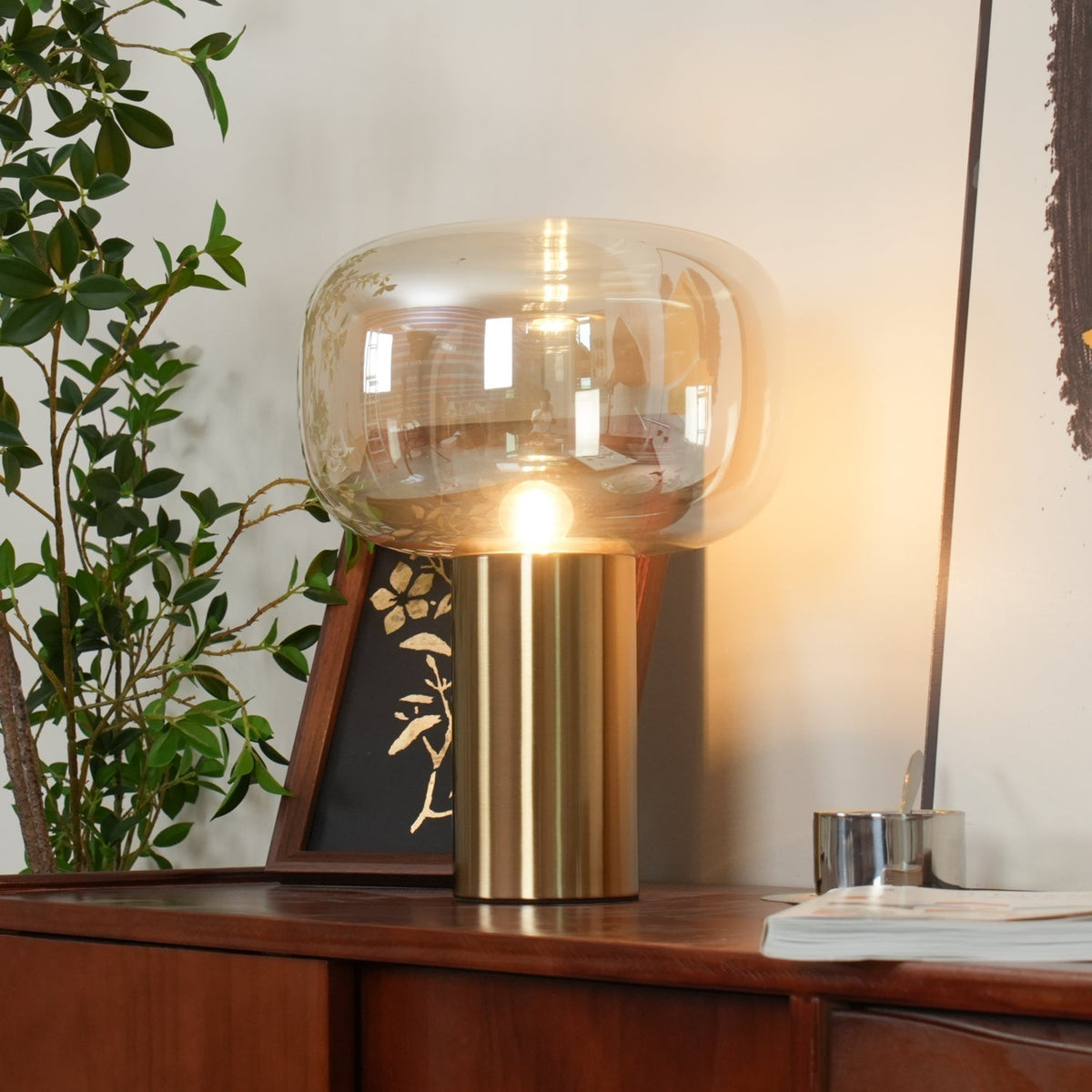 Teloz Glass Industrial Table Lamp