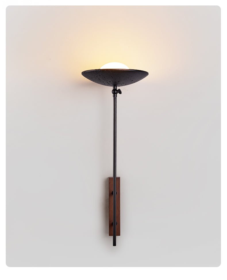 Fawn Sunflower Modern Black Travertine Wall Lamp