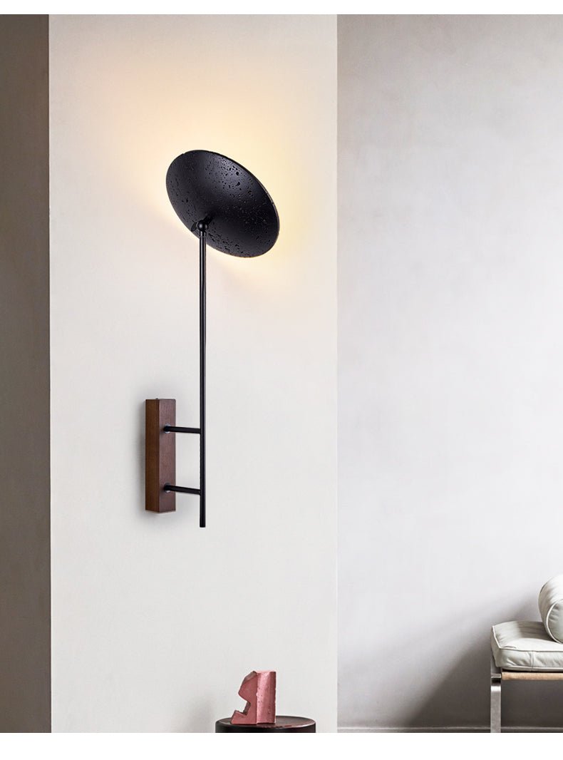 Fawn Sunflower Modern Black Travertine Wall Lamp