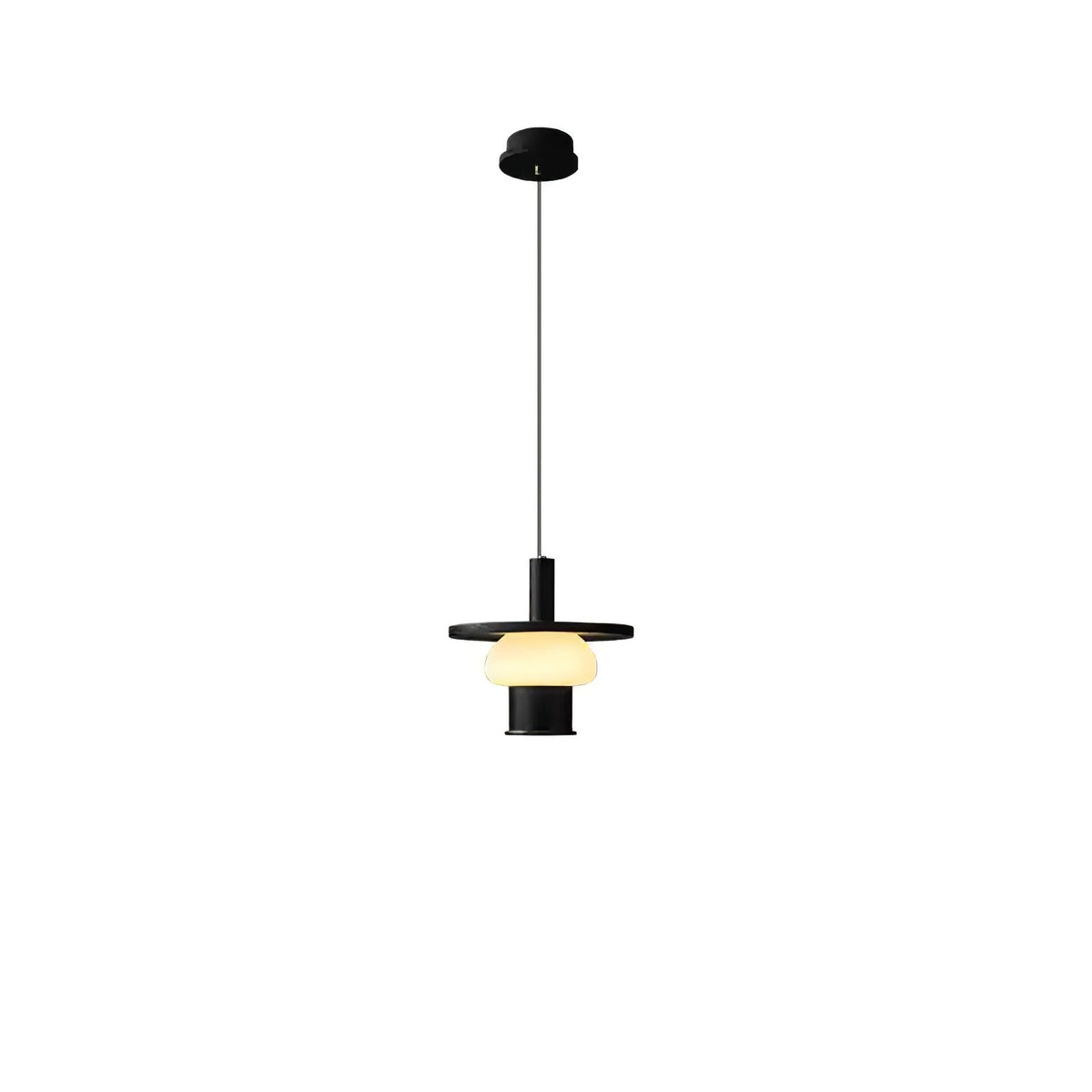 Zephaan Traditional Art Classic Glass Wood Pendant Light