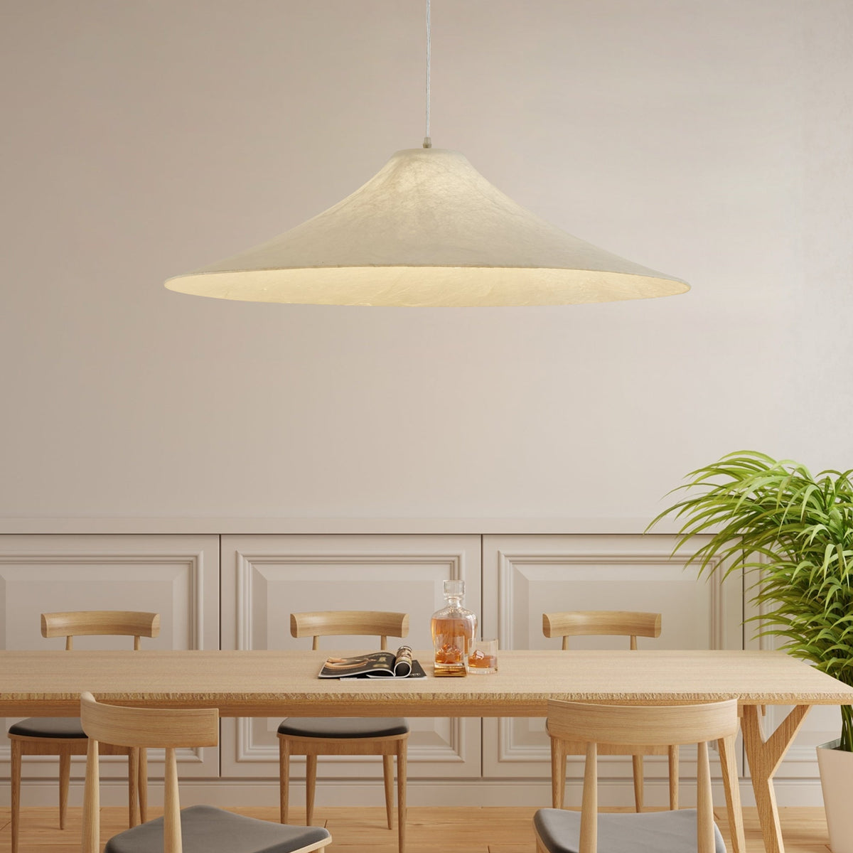 Abbotswell Modern Minimalist Natural Flat Pendant Lamp
