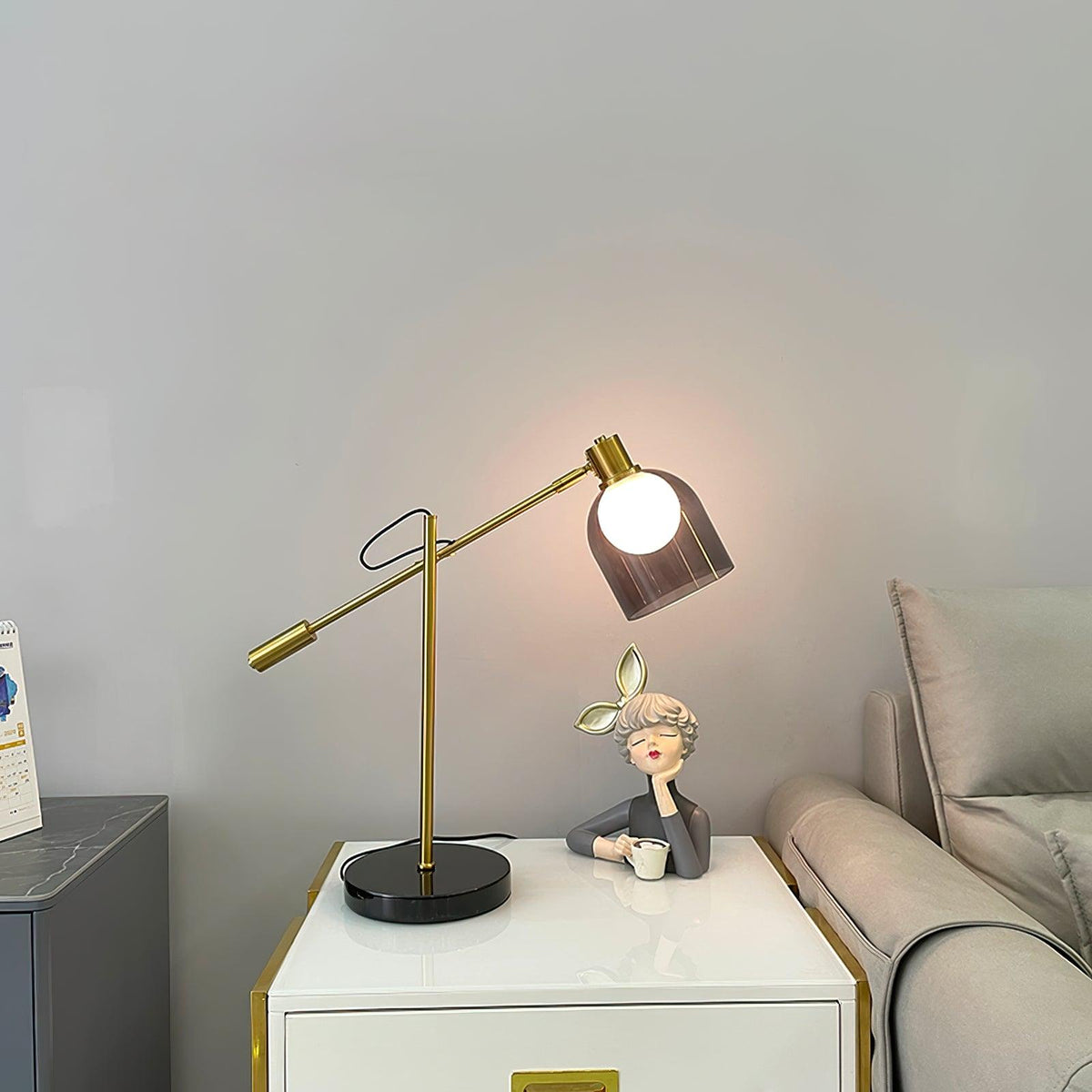 Locor Marble Industrial Table Lamp