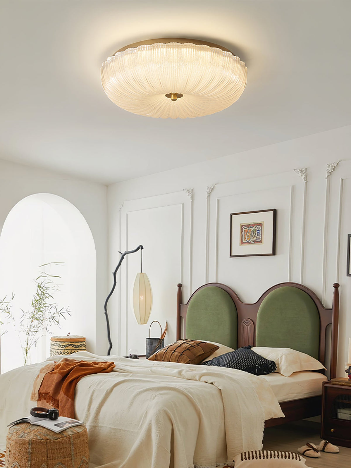 Enxia Ripple Glass Flush Mount Ceiling Light