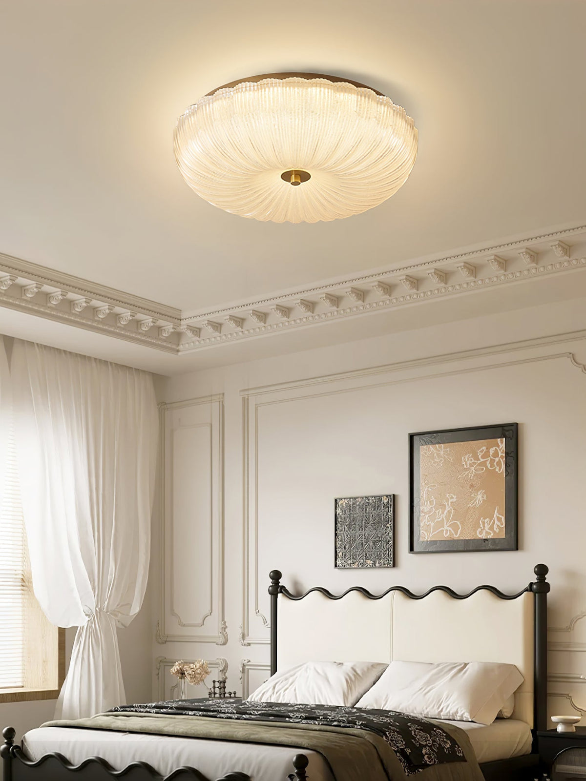 Enxia Ripple Glass Flush Mount Ceiling Light