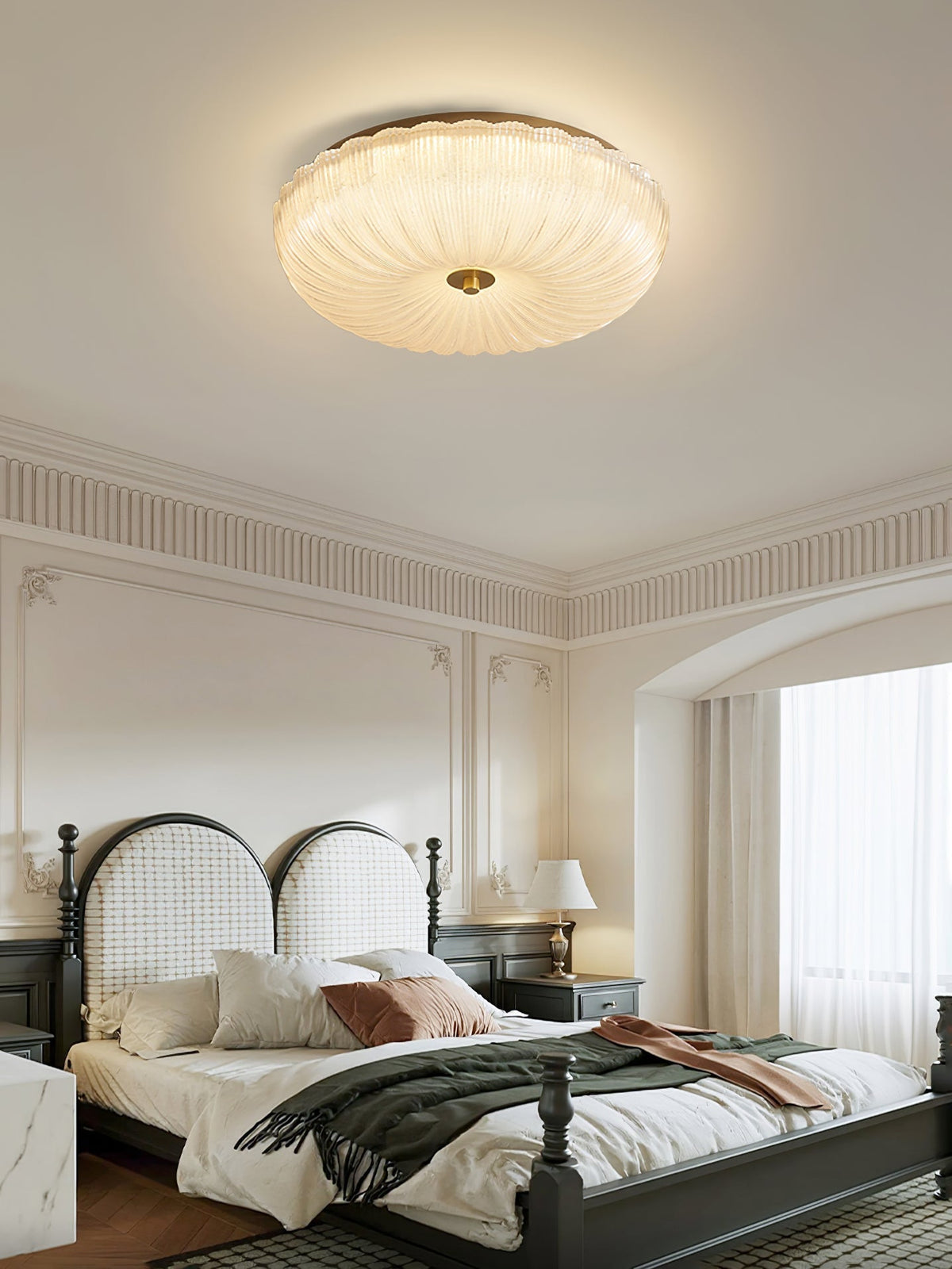 Enxia Ripple Glass Flush Mount Ceiling Light